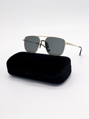 NEW GUCCI SUNGLASSES GG0743S 001 GOLD/GRAY AVIATOR UNISEX GUCCI EYEWEAR